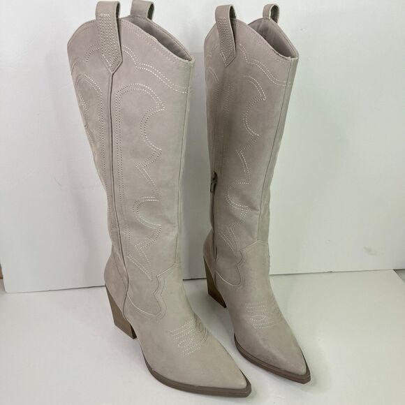 Mia Cowgirl Pull On Pinted Toes Boots Grey Size 8 #596 - Picture 5 of 12